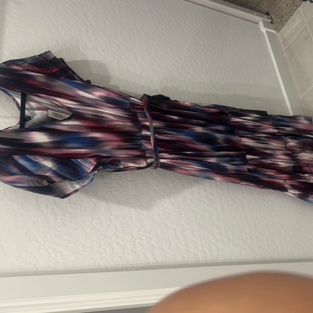 Torrid Blue and Red Flutter Sleeve Maxi Sundress